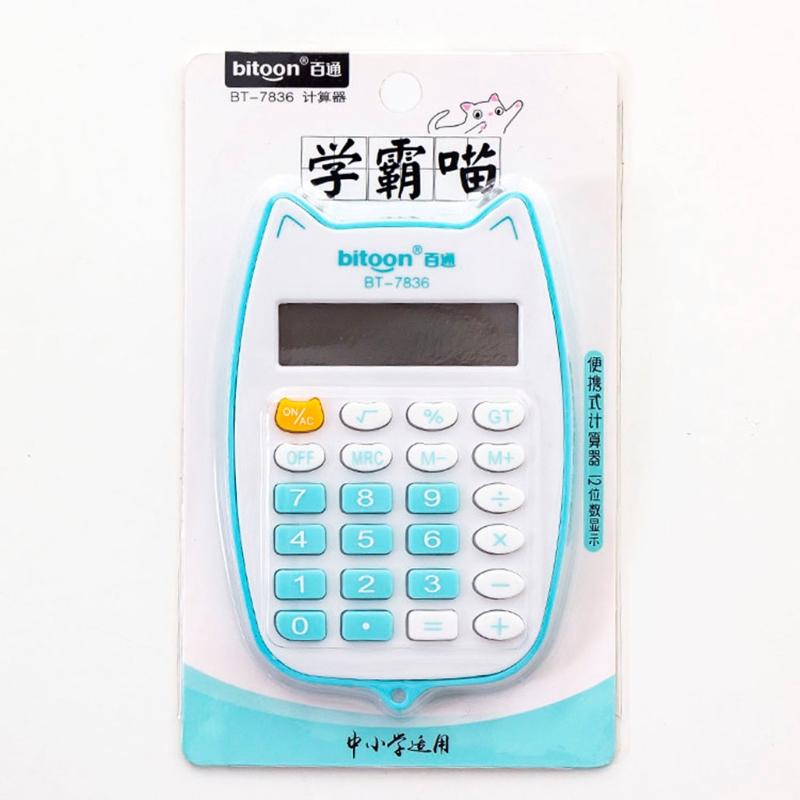Cartoon Digital Calculator Mini Desktop Calculator with a Bright LED Display Handheld Desktop Calculator for Office Kid