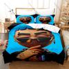 Cool Grayscale Abstract City Graffiti Retro Rap Silhouette 3Pcs Bedding Set Duvet Cover & Pillowcases Neutral Urban Home Textile