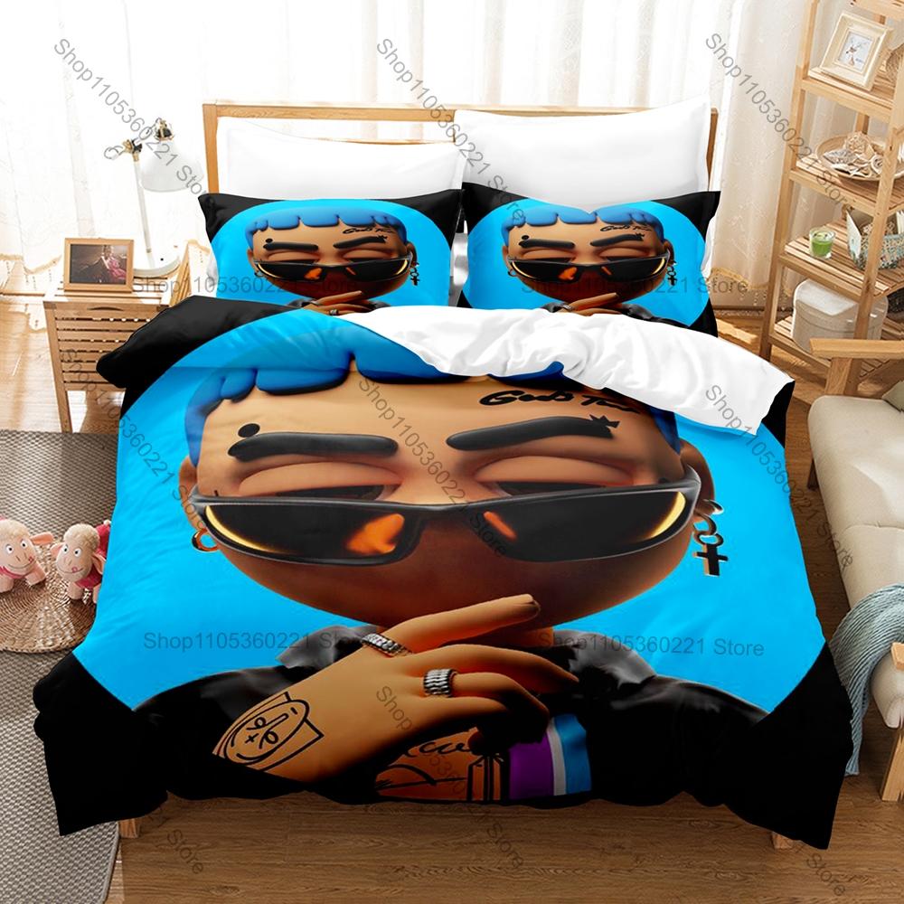 Cool Grayscale Abstract City Graffiti Retro Rap Silhouette 3Pcs Bedding Set Duvet Cover & Pillowcases Neutral Urban Home Textile