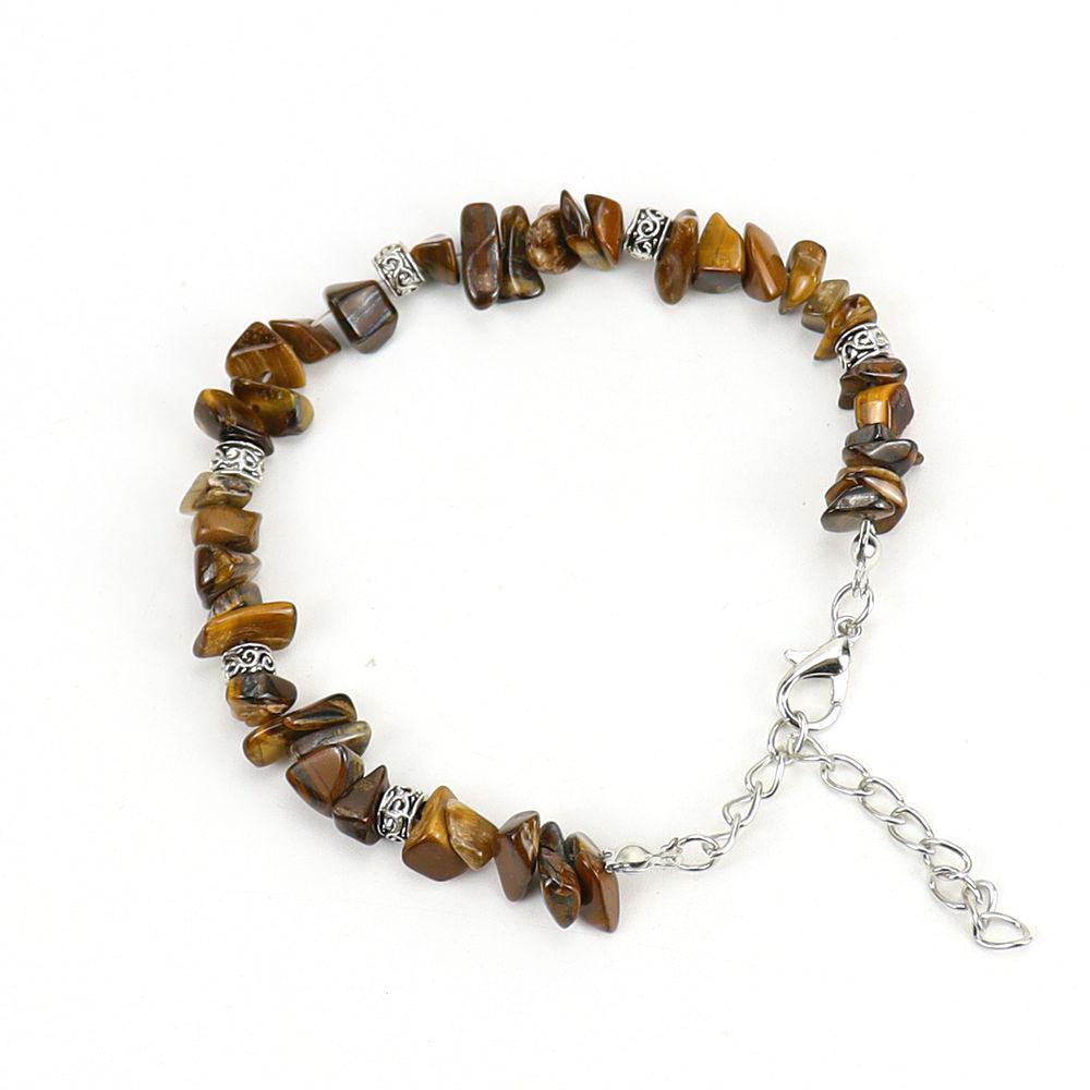Handmade Beaded Natural Stone Crystal Gravel Alloy Bracelet Bracelet Bracelet Adjustable Multi-Color B28
