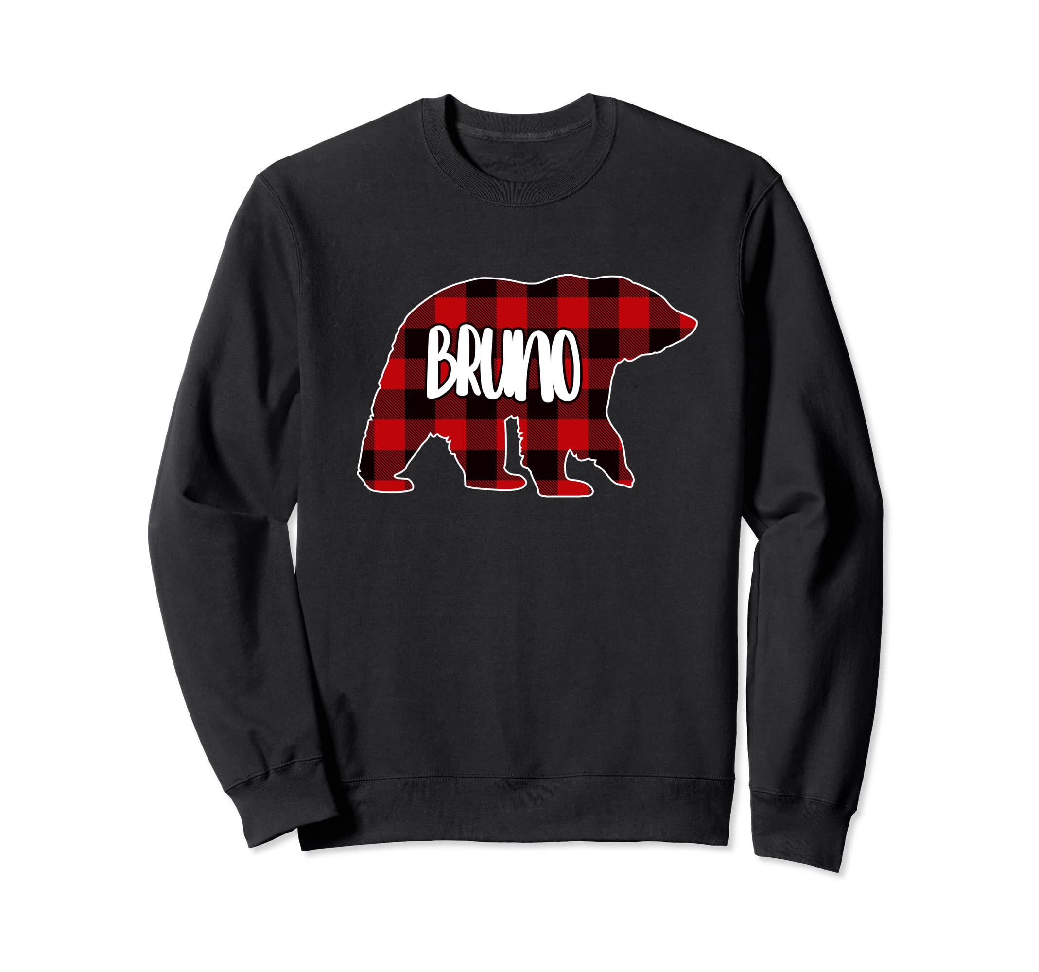 

Bruno Bear Custom Red Buffalo Plaid Christmas Pajama Sweatshirt