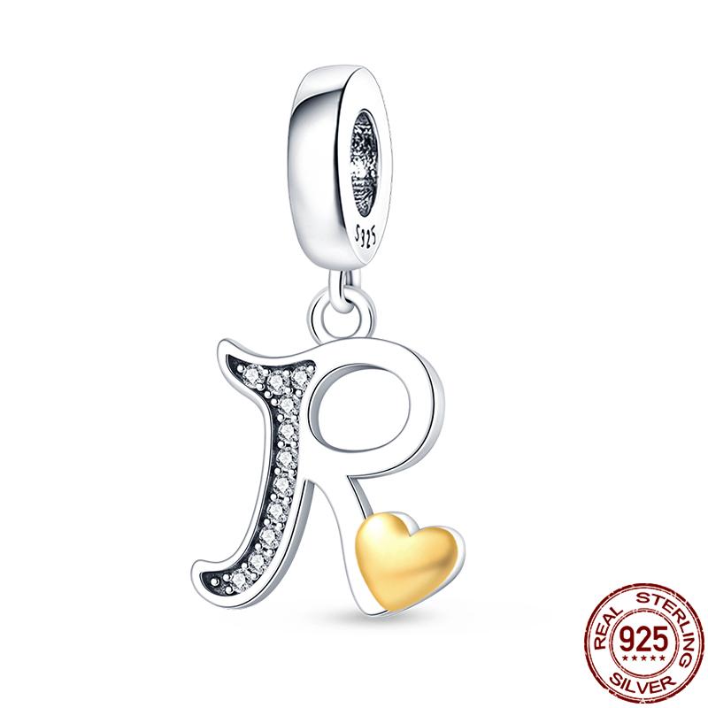 Novinka v kolekci Qikaola Originální náramky 26 písmen A-Z Měděné přívěsky Korálky Pro DIY Výrobu narozeninových šperků Dárky