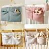 Portable 2 Pockets Crib Hanging Bag Multifunction Infant Products Bedside Organization Bag Diaper Storage Convenient Storage Bag