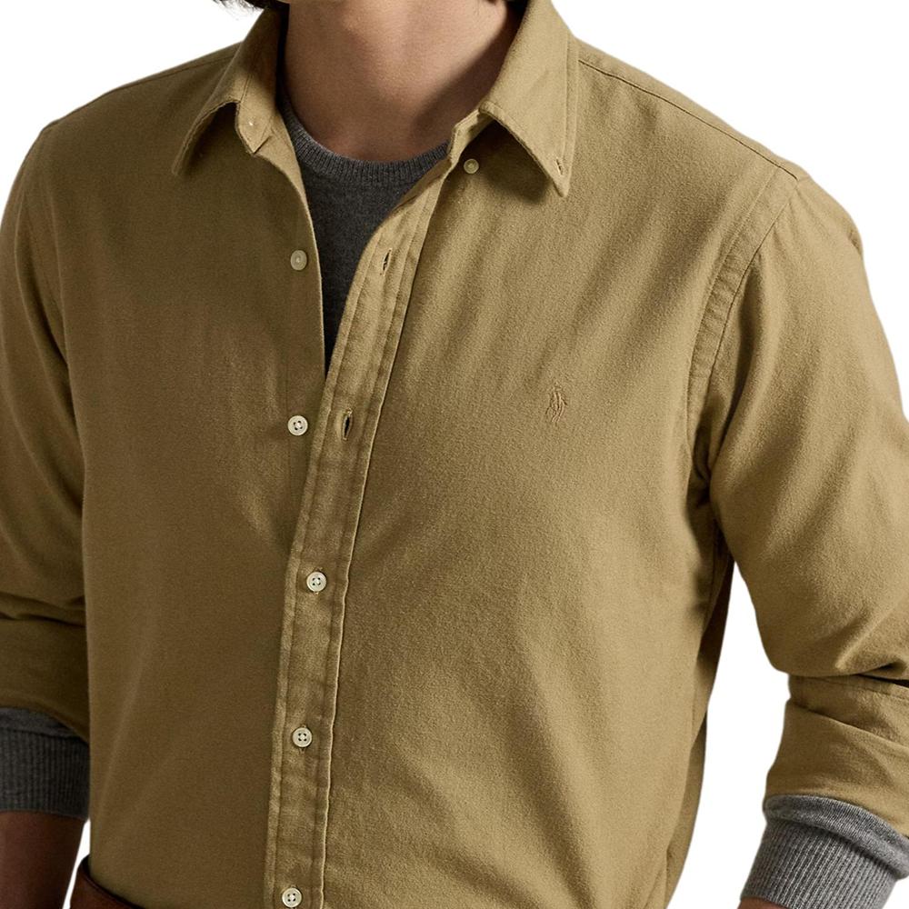Polo Ralph Lauren Classic Fit Solid Cotton Brushed Long Sleeve Button-Up Shirt Men shirts 710950375-005