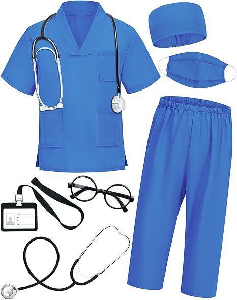 Children Doctor Role Play Set White Coat Nurse Costume Dress Up Pretend Play Toy