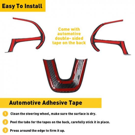Interior Wheel Steering Decoration Cover Trim For 14-21 Jeep Grand Cherokee SRT8
