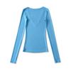 Spicy V-neck Pearl Hollow Long Sleeve Knit T-shirt - Women's Autumn Winter Slim Fit Base Layer
