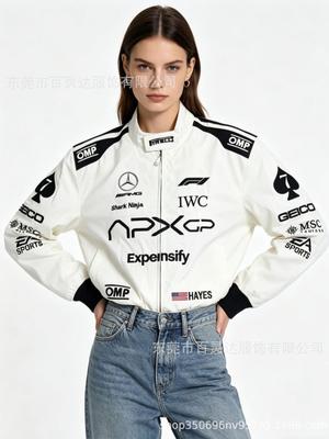 Anpassbarer Retro-Rennanzug Baumwollstickerei Motorradjacke