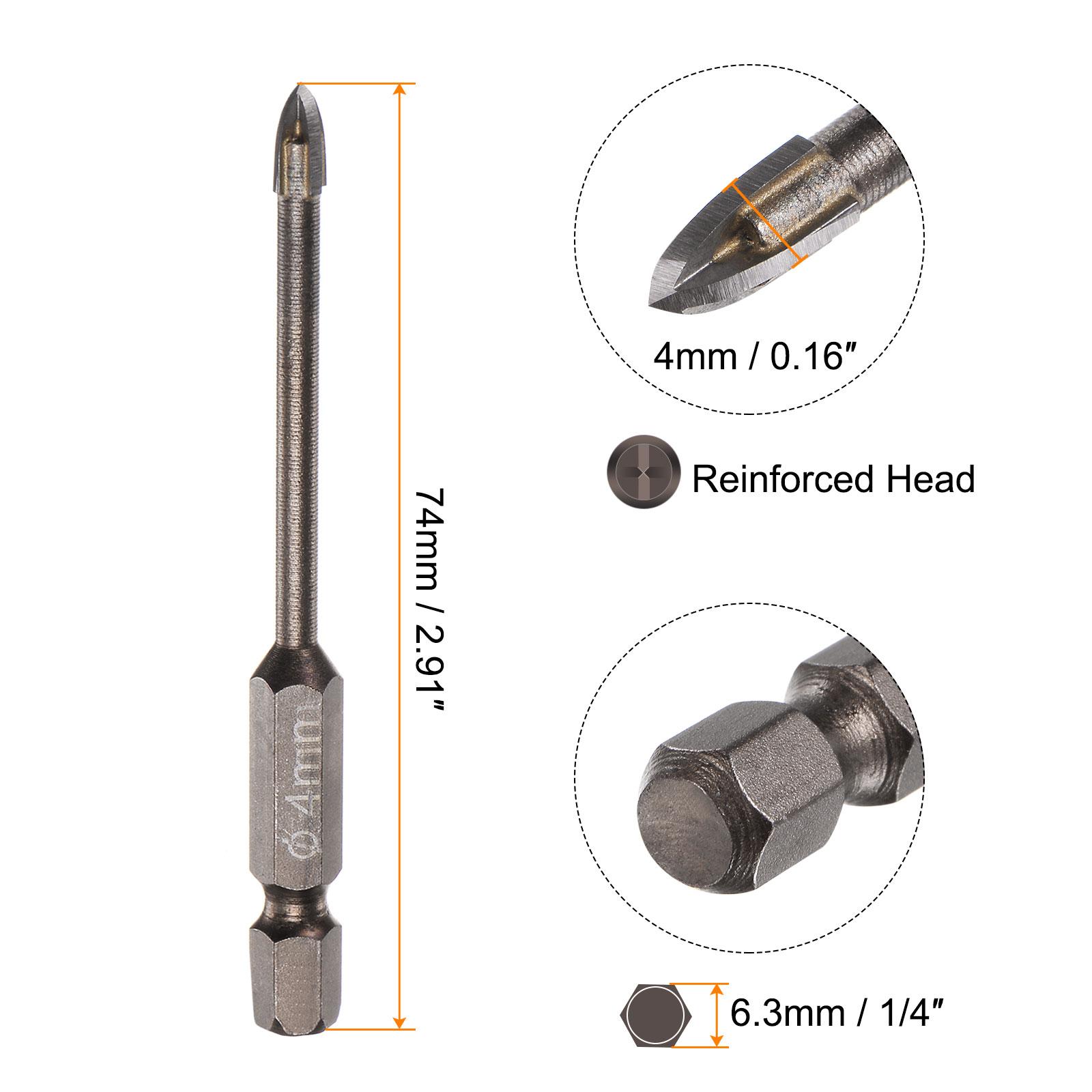 

10pcs 3mm 4mm 5mm 6mm 7mm 8mm Titanium Masonry Drill Bit Triangle Drill Bit With Hex Shank