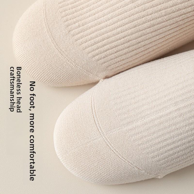 5 Pairs of Female Autumn and Winter Sweat Absorbing Deodorizing Fashion Color Collision Boneless Soft Tube Socks
