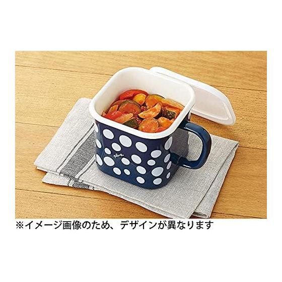 Tamahashi Storage Container Square Pot Enamel 1450ml IH/Gas Fire Compatible Made in Japan Prune White Red Strawberry YJ-819
