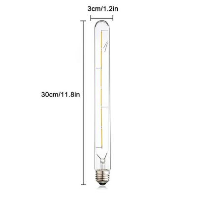Vintage 110V 220V 6W T300 LED Filament Glühbirne 2700K warmweiß 6000K kaltweiß Lange Röhrenförmige E27 Edison Glühbirne 120V 240V Licht