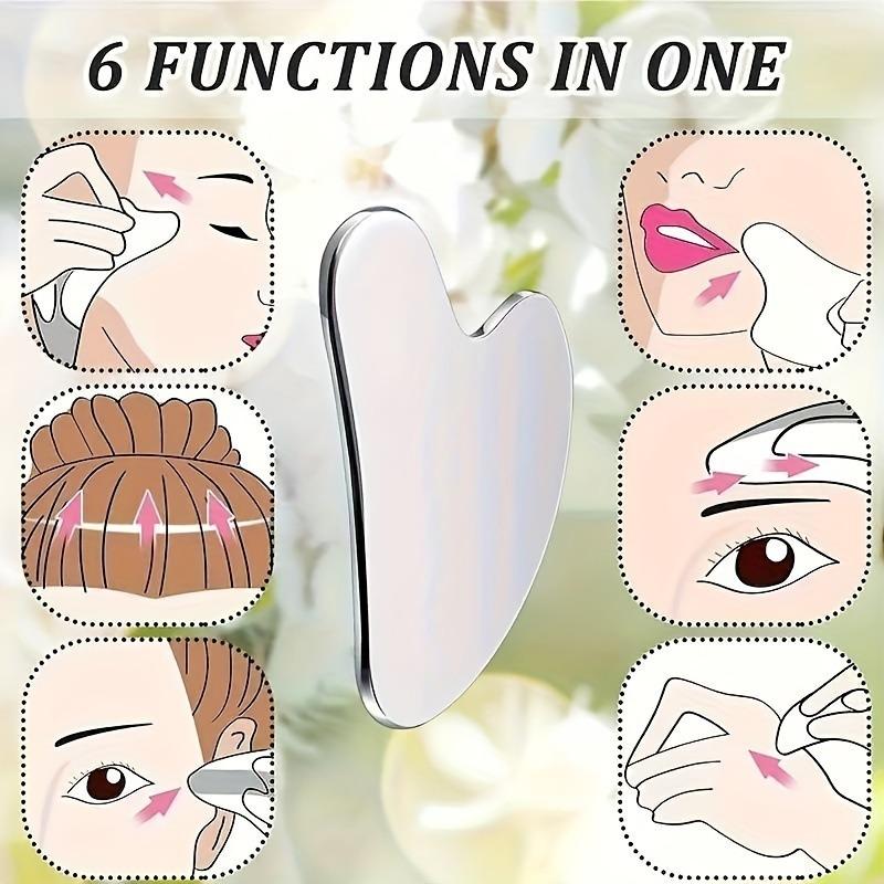 3-in-1 Facial Care Tool Kit, Ice Roller Mold, Silicone Cleansing Brush & Stainless Steel Gua Sha Set for Skin Depuffing & Cleansing