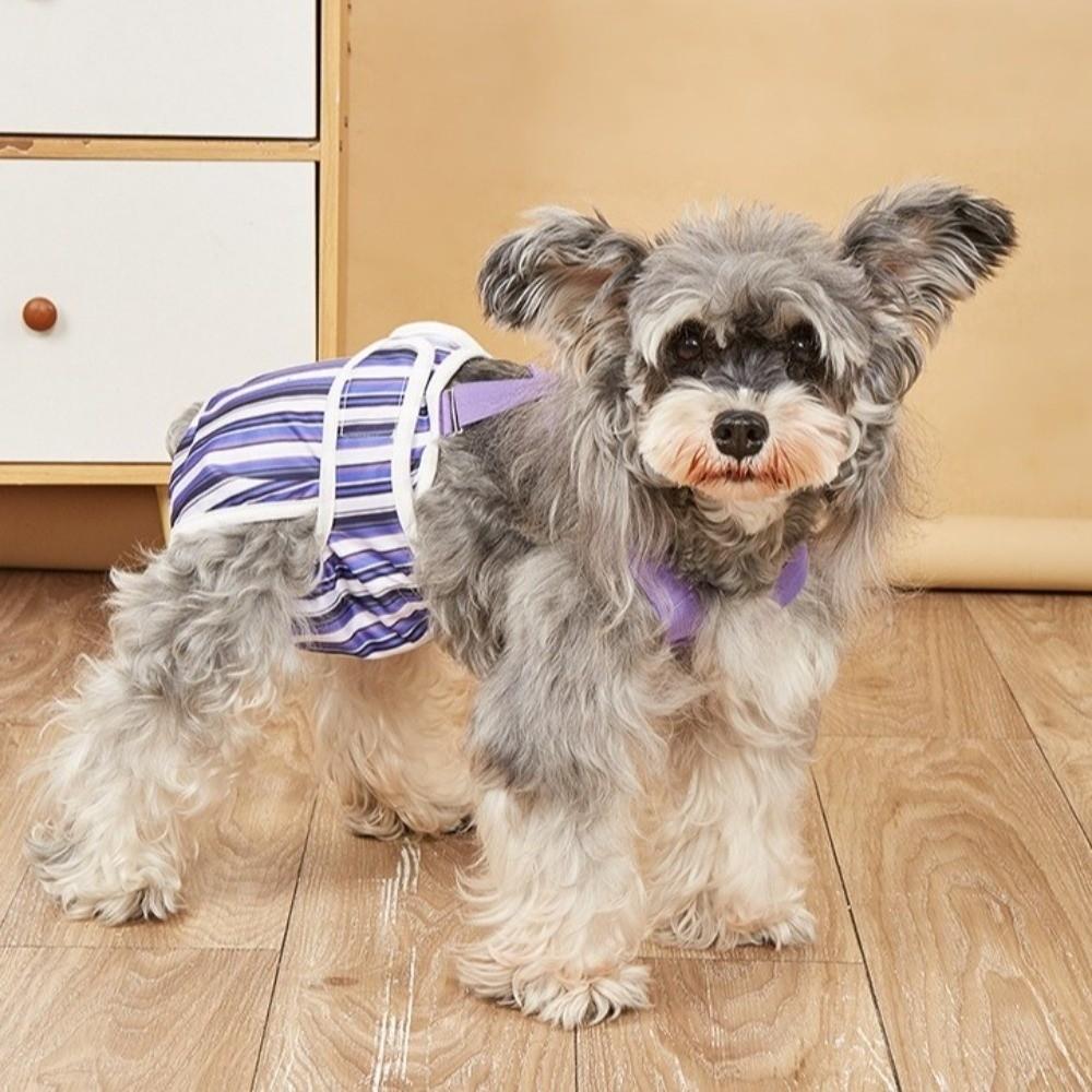 Striped Design Dog Diaper Suspenders Washable Pet Physiological Pants Puppies Period