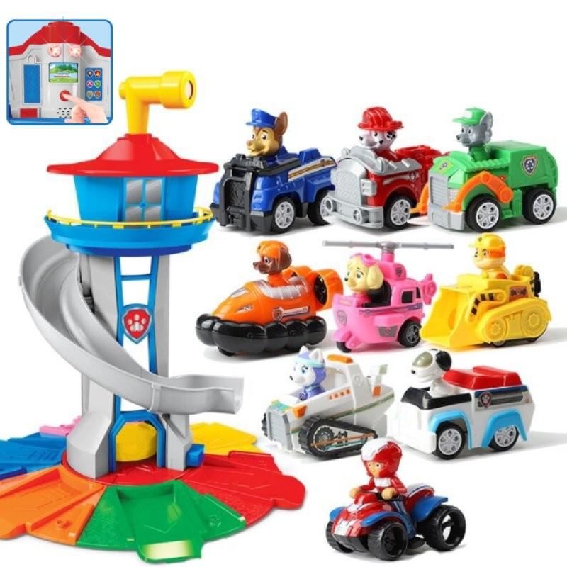 Back Pull Watchtower Vehicle Children Puzzle Toy Set Lookout Electric