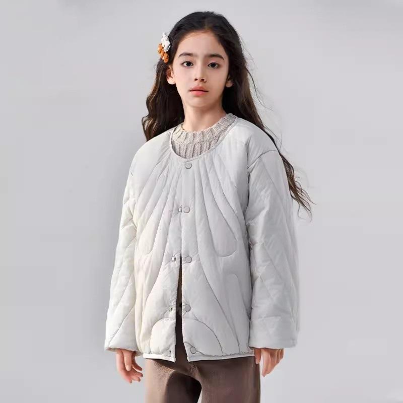 Children's down jacket with autumn and winter new short light boys and girls baby medium and older children's parent-child jacket