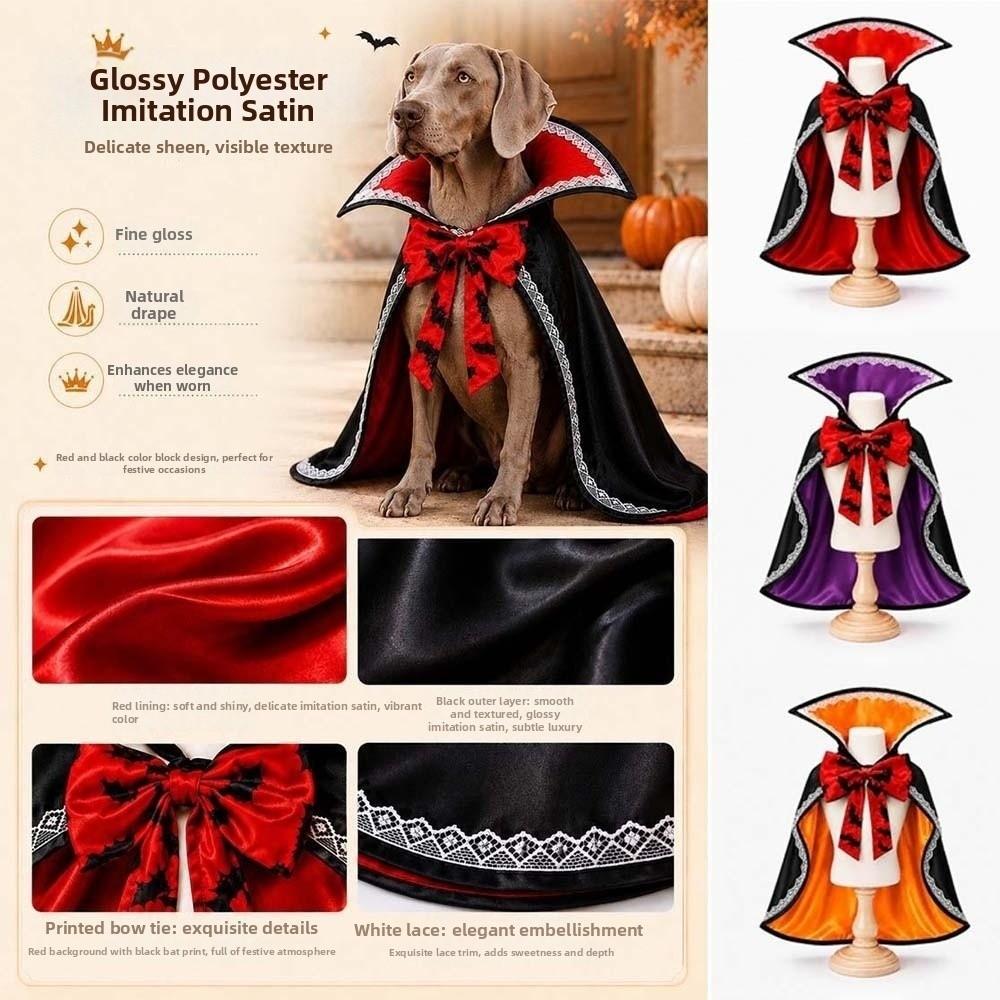 Stand Collar Dog Halloween Cape Open Chest Cat Wizard Robe Pet Bat Cloak  Dog Clothing