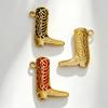 18K Gold-Plated Stainless Steel Shoe Pendant Charms for DIY Bracelets & Necklaces