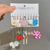 New Cute Cartoon Animal Fruit Earrings Set for Women Girl Simulated Resin Acrylic Food Drink Icecream DIY Dangle Earring Jewelry