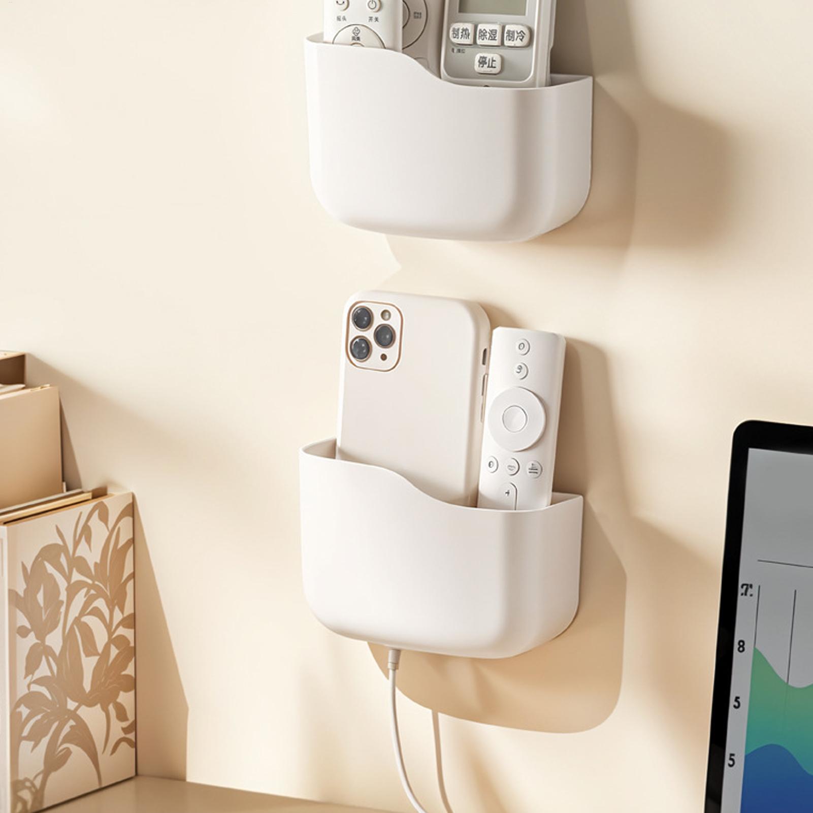 Настенный держатель для пульта дистанционного управления Самоклеящаяся коробка для хранения контроллера Держатель для пульта с регулируемой перегородкой для настенного телефона прикроватной тумбочки CHINA 2670₽