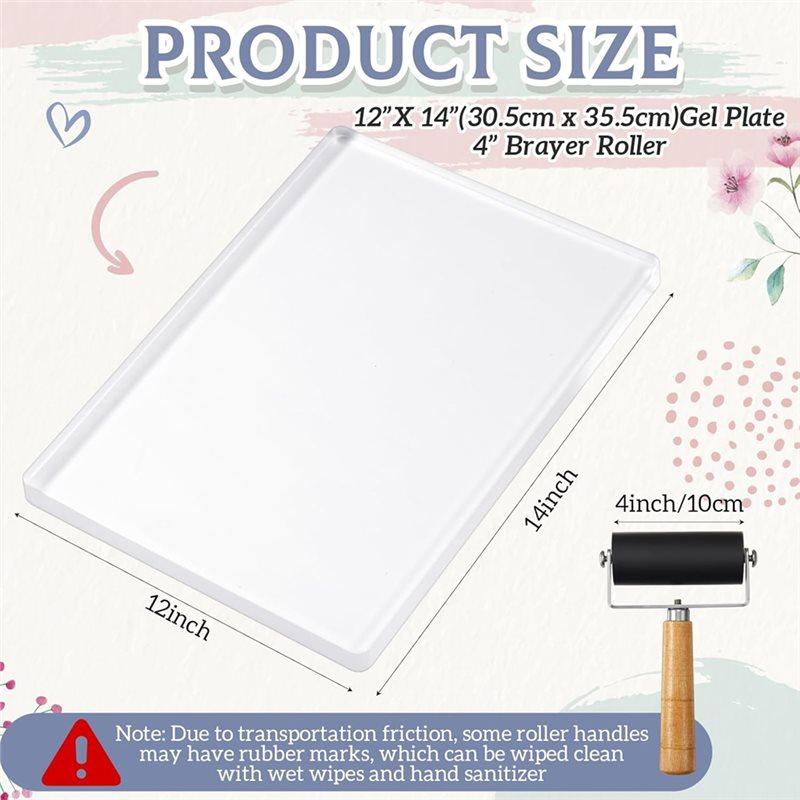 12 X 14 Inch Gel Printing Plate Kit Complete Monoprinting Set With Brayer, Acrylic Paint, Paper And Tools For Art Class