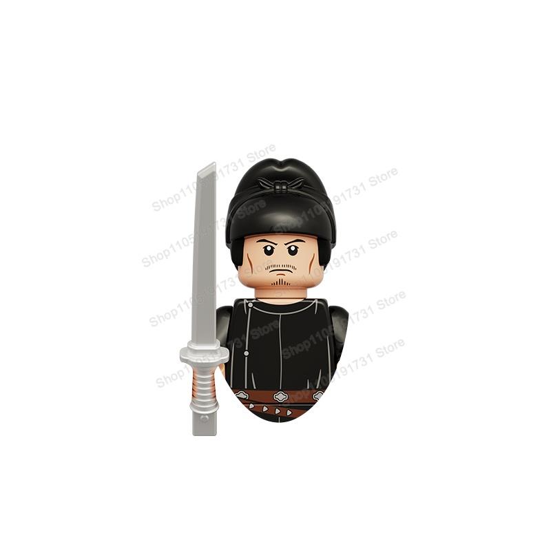 MOC Chinese Soldier Figures Building Blocks Shangzhou Dynasty Qin Dynasty Castle Warrior Knights Army Accessories Bricks Toys
