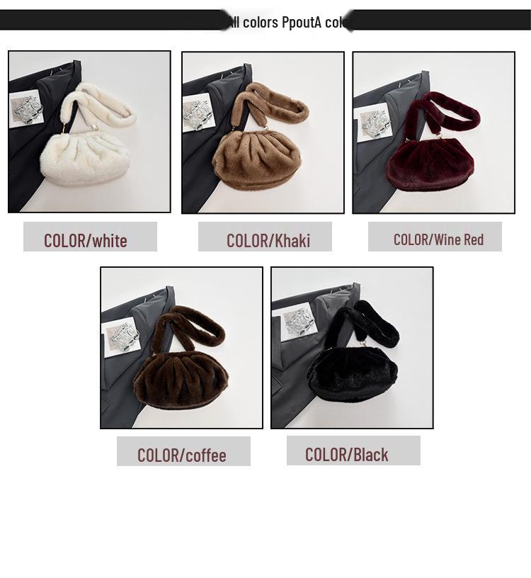 New High-End Plush Pleated Cloud Bag - Women's Trendy Crossbody for Autumn/Winter