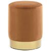 Brown and Gold Velvet Stool 28 X 36 Cm