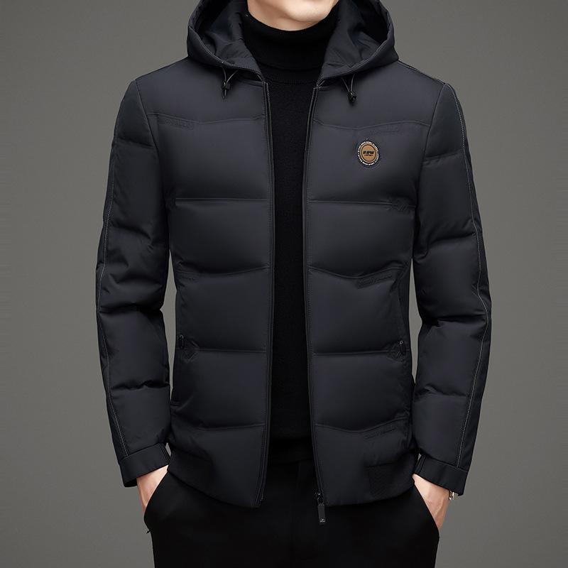 Casual Light Down Jacket Men's Simple Hooded Autumn and Winter New Warm Outdoor Down Jacket