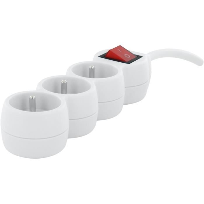 Bloc 3x16A - CHACON - 3G1,5 Mm2 - 1,5 M - Blanc