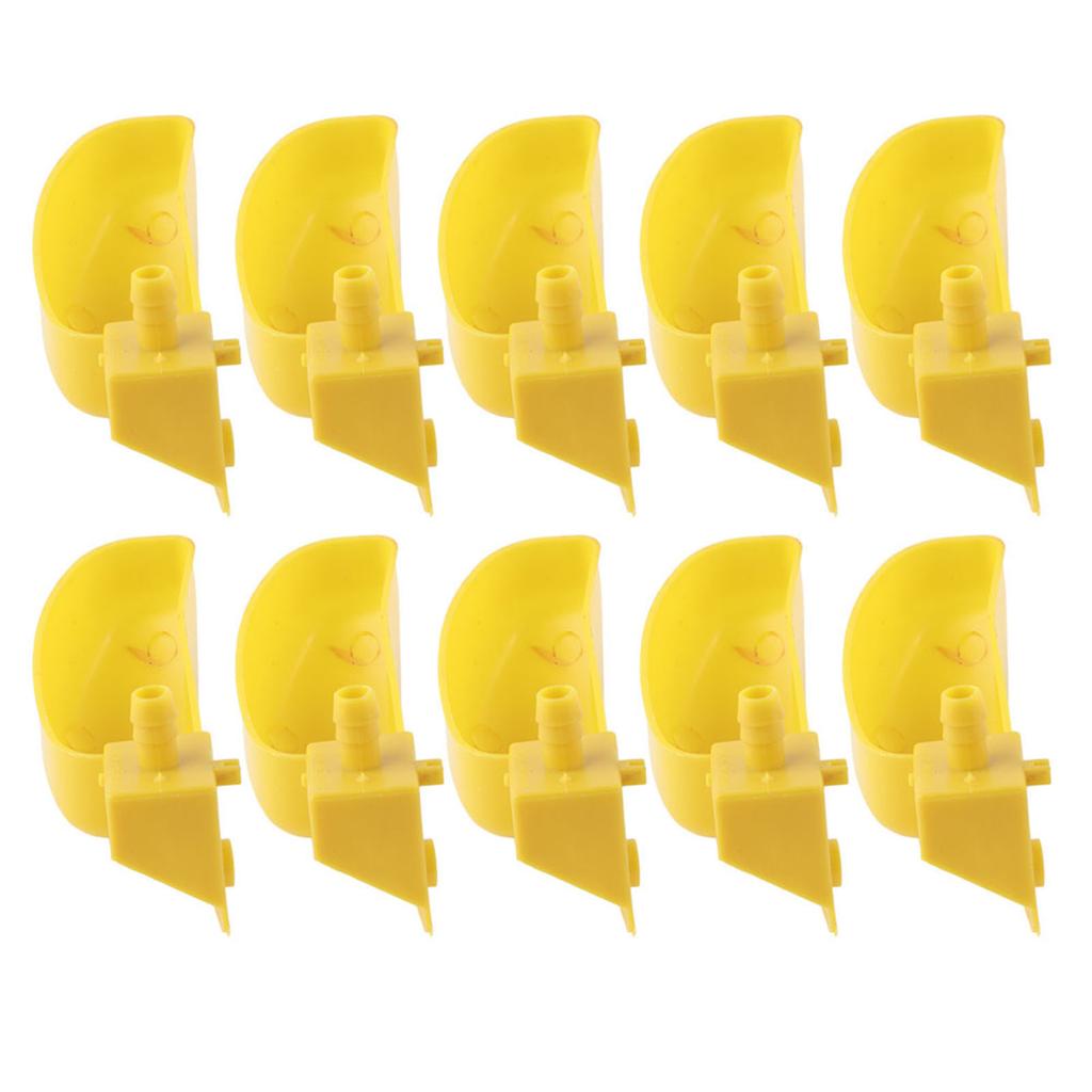 10Pcs Automatic Waterers Yellow Drinking Cups Bowl for Quail Chicken Birds Large Size