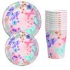 Spring Children'S Girl Birthday Party Decoration Butterfly Theme Paper Cup Paper Plate Knife Fork Spoon Set