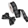 40MM Width Plaid Grid Ribbons Plaid Grid Printed Gift Wrapping Ribbons  Christmas Decor
