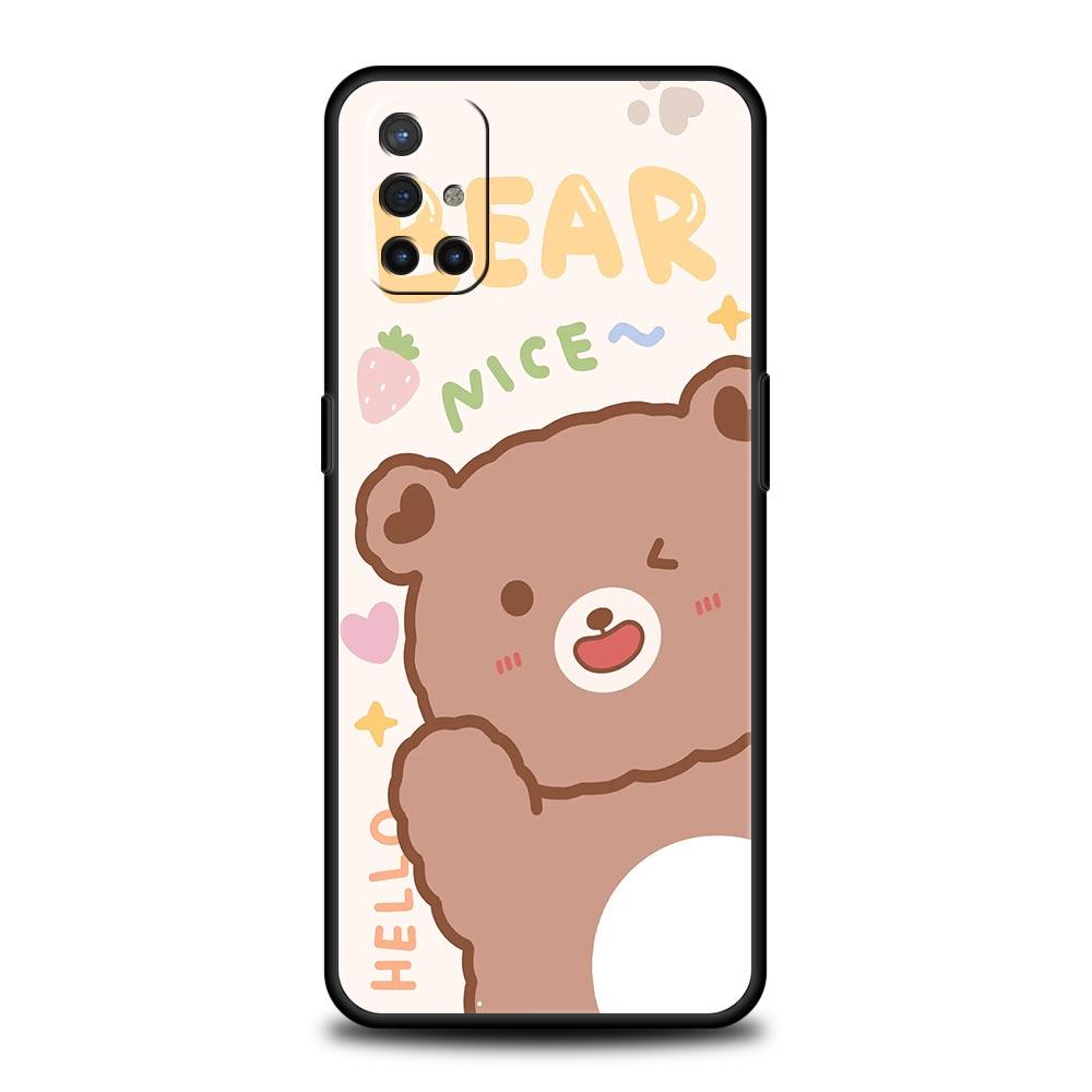 

Phone Case For OnePlus 12 11 10 9 Pro 9T 12R 10R 9R 9RT 10T 8T 8 7 6T 7T Nord 2T CE 2 5G N200 N10 N100 Soft Cover Cute BEAR Nord N10 5G