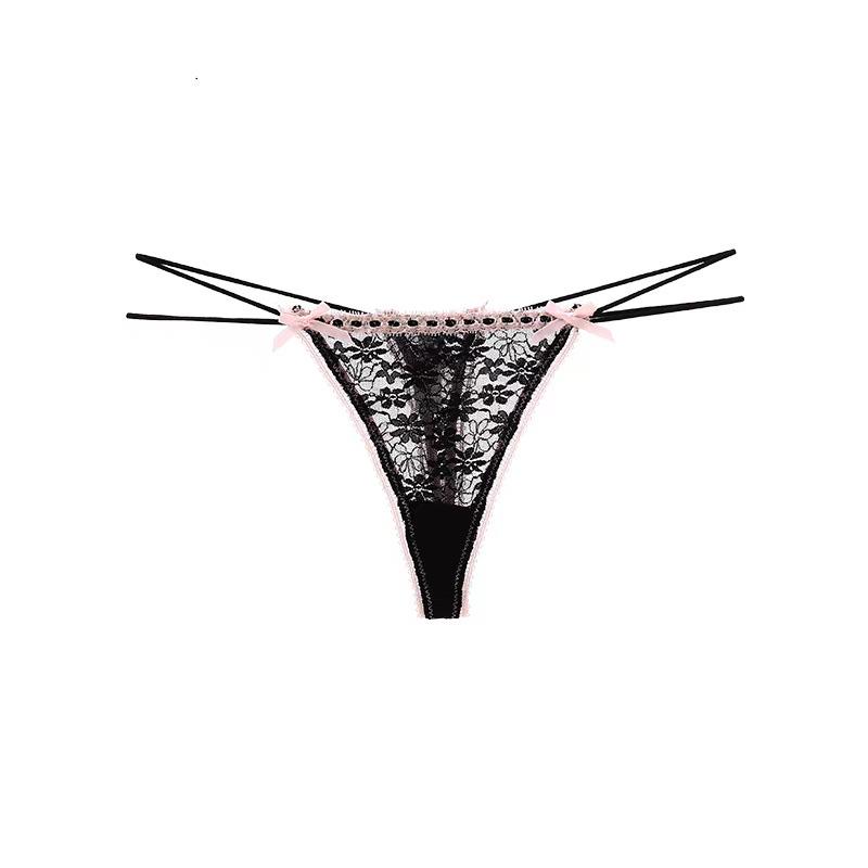 Lace Girls G String Sexy Panties Women Underwear Briefs Hollow Out Thong High Quality Transparent Underpants Lingerie Intimates