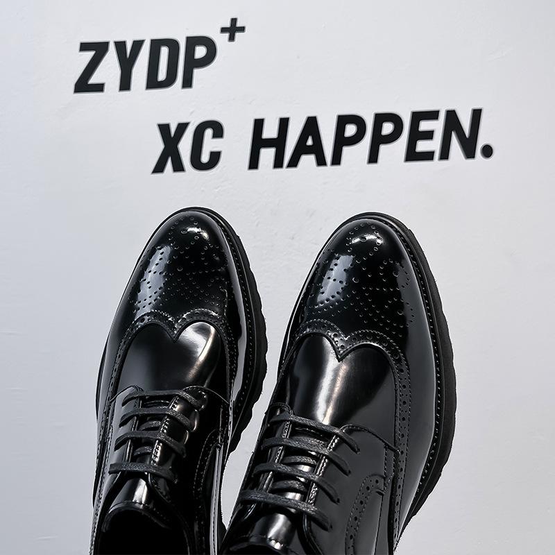 Britische Lederschuhe Herren Neu Businesskleidung Plateau Erhöhend Brock Graviert Herrenschuhe 44305-J