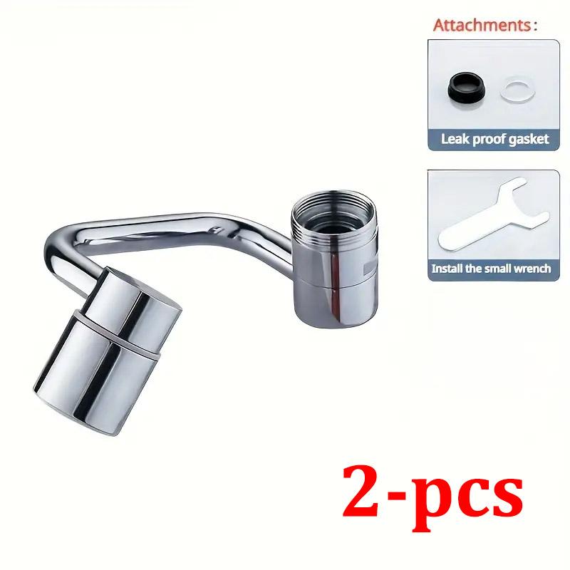 1pc 1080° Swivel Faucet Extender Universal Splashproof Dual Spray Modes Rust-proof Bathroom Sink Accessories with Adapter