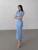 European & American Fishtail Knit Dress: Women's Summer Slim Fit Polo with Short Sleeves and Hip Wrap Skirt