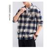 Men’s Japanese-style Retro High-street Checked Shirt: Long-sleeved, Collared, Loose-fit Jacket