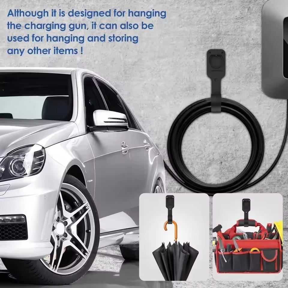 Strong and Durable Electric Car Charger Cable Holder Base with Hook Type 2 Charging Cable Charging Plug Extra Protection Bracket