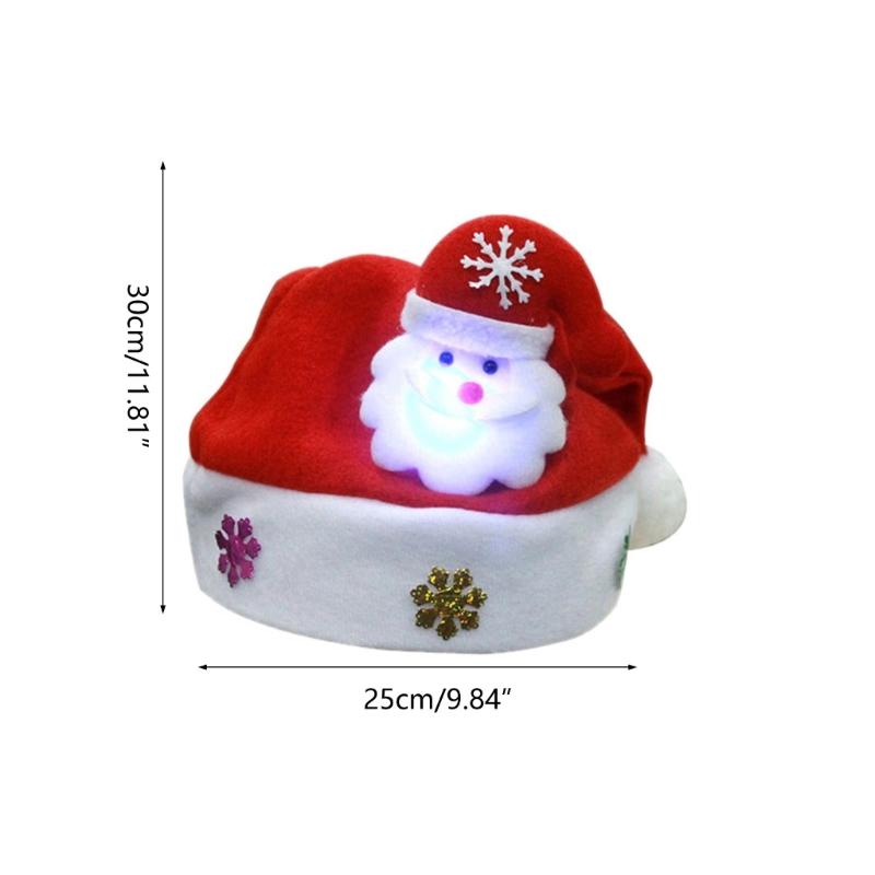Set of 5 LED Christmas Hats for Children, Festive Light Up Santa Caps for Kids Party, Perfect for Boys and Girls