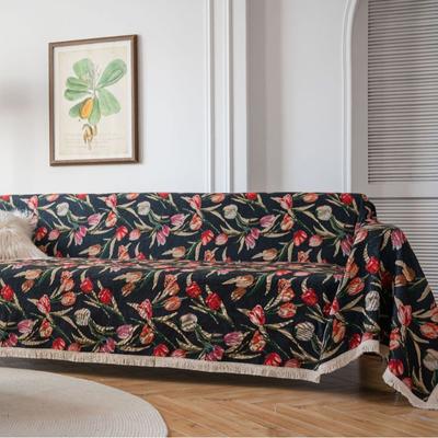 Multifunctional Sofa Towel Cover American Country Jacquard Sunflower Thick Sofa Cover