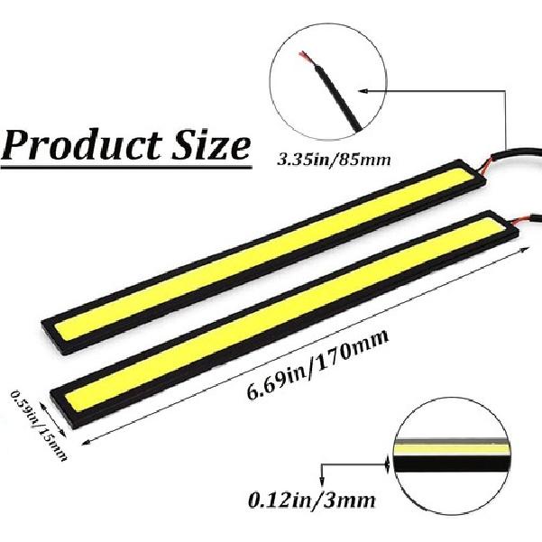 4Pieces Daytime Running Lights DRL Led Strip for Cars Waterproof COB Lights T