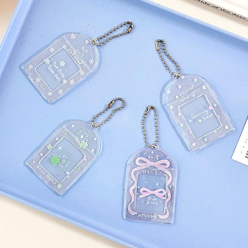 Ins Kreslený Držák na fotokarty Akrylové Kpop Pouzdro na karty Fotorámeček pro fotku idolu Album na fotografie Průkaz totožnosti Obal na karty Fólie s přívěskem Klíčenka