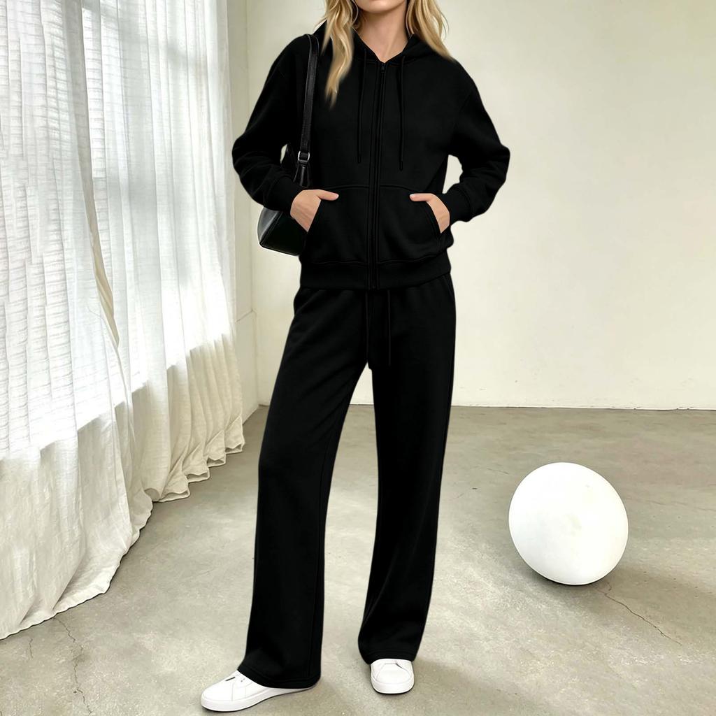 Women's Casual Hoodie Sweatpants 2 Piece Set with and Pockets Athletic Tracksuit