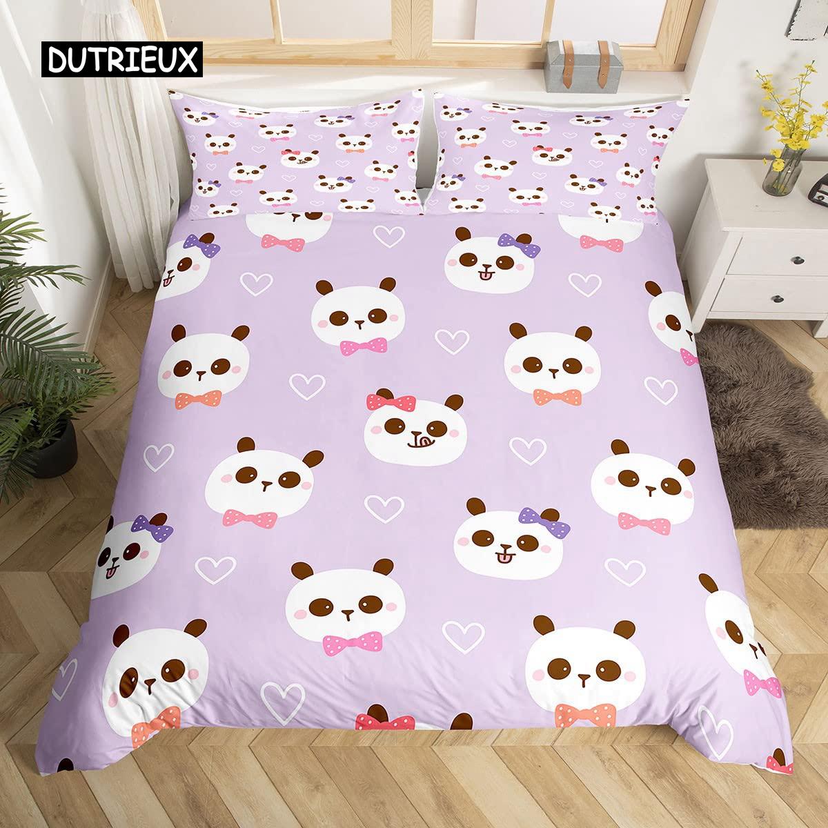 

Комплект постельного белья «Панда» размера «king-size», черно-белый комплект постельного белья с изображением животных и наволочками, звездное небо, голубое, ультрамягкое одеяло EU single(135x200cm)