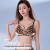 Leopard Print Wire-Free Push-Up Bra with Anti-Sagging Side Support