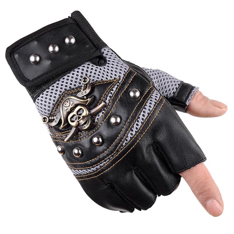 Pirate Skull Half-Finger Tactical Cycling Gloves