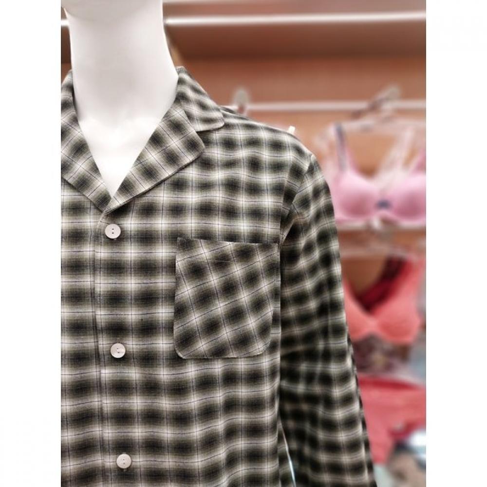 Barbara Men S Khaki Cotton Flannel Check Pajama Amp4589b 