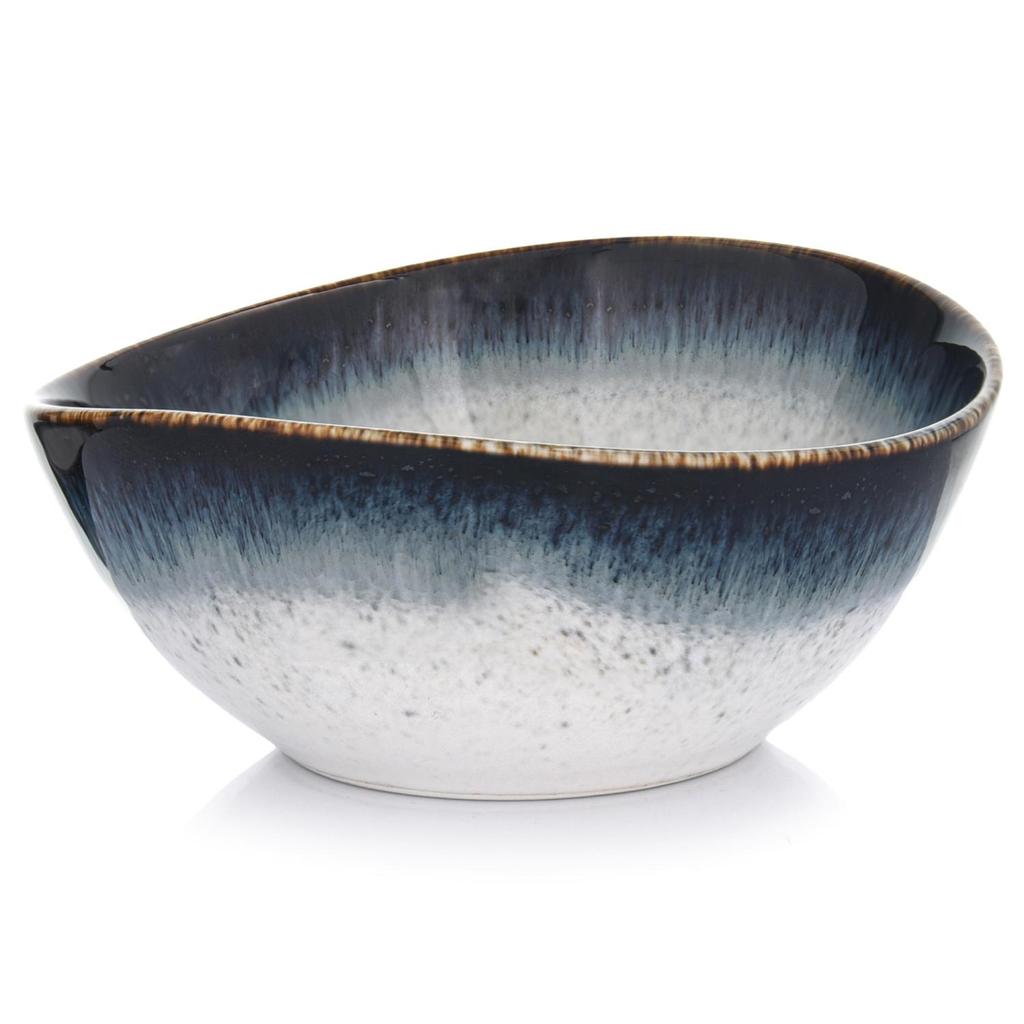 Porcelain Dinner Set 12-Piece Oval Reactive Glaze Time Dim DUKA